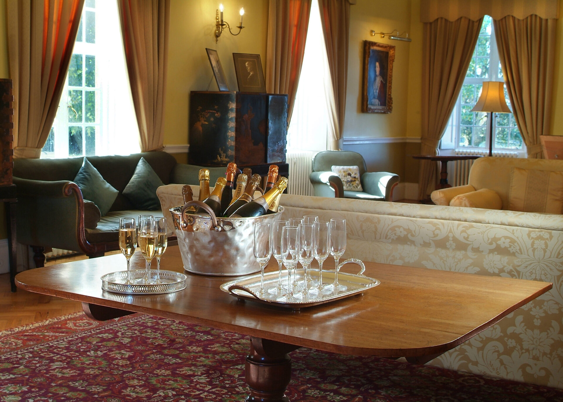 The Cumberland Lodge Drawing Room, set up for a drinks reception