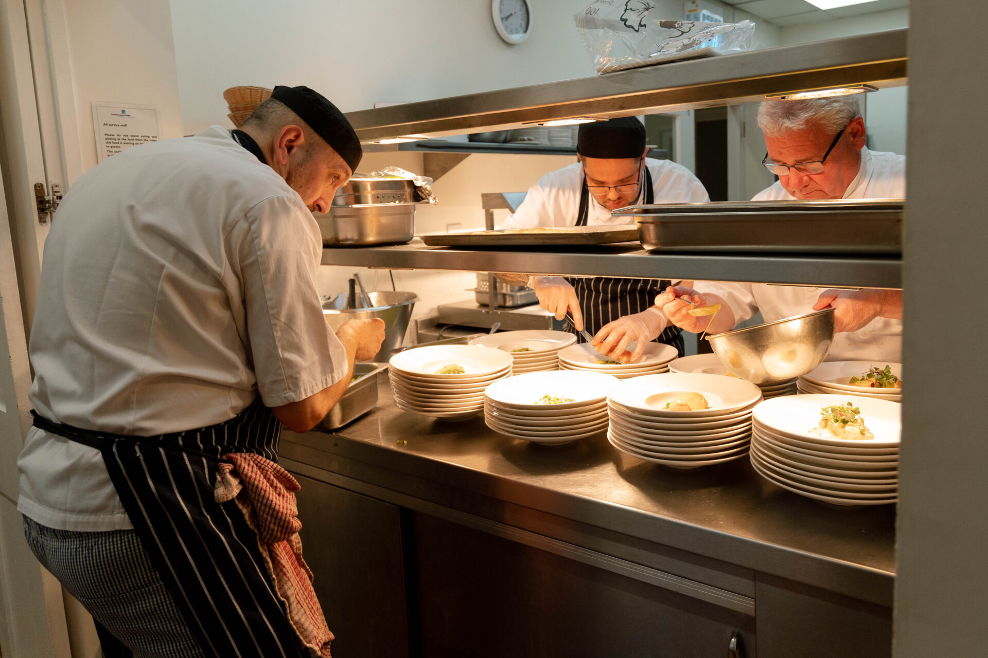 Our chefs preparing for dining at Cumberland Lodge.