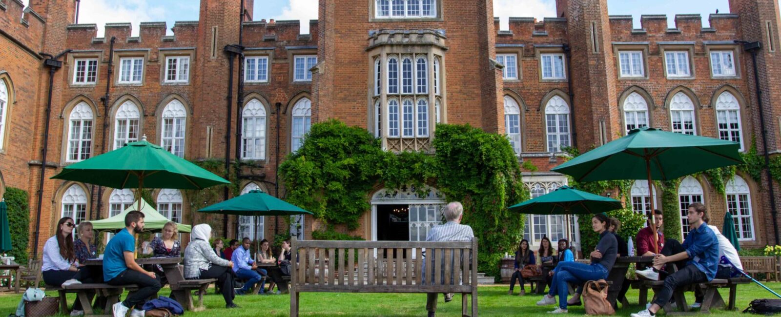 A group in the Cumberland Lodge gardens