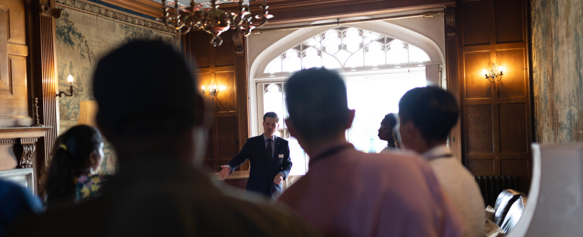 A group on a tour of Cumberland Lodge